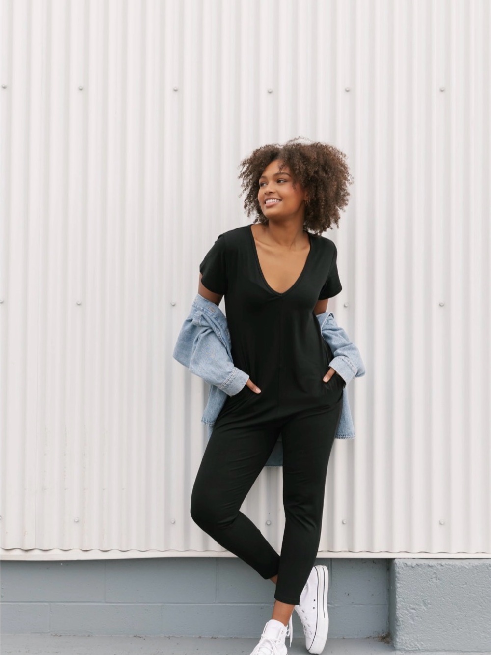 Smash + Tess Sunday romper in Black with Pockets